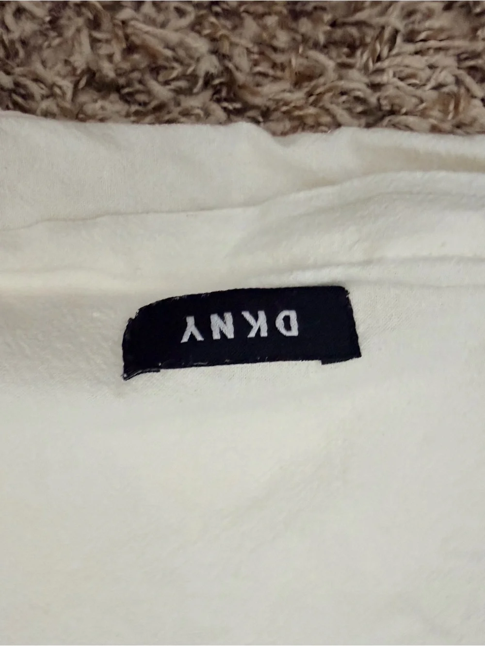 DKNY Cream Chevron Textured Throw Pillow Cover